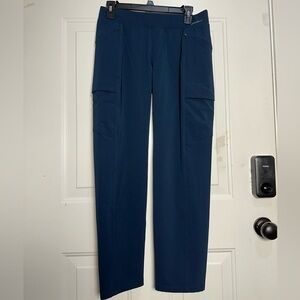 NWOT Eddie Bauer blue trail pant 6 P6 petite 6 stretch waist elastic small cargo